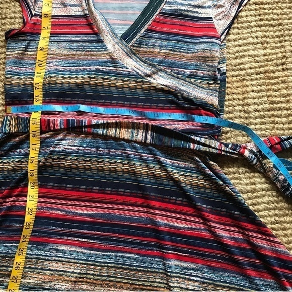 Olivia Matthews striped wrap dress.  Petite.  XL. - Picture 8 of 11